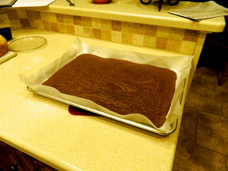 baked brownie layer